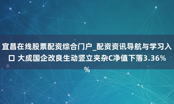 宜昌在线股票配资综合门户_配资资讯导航与学习入口 大成国企改良生动竖立夹杂C净值下落3.36%