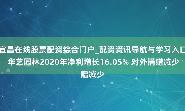 宜昌在线股票配资综合门户_配资资讯导航与学习入口 华艺园林2020年净利增长16.05% 对外捐赠减少